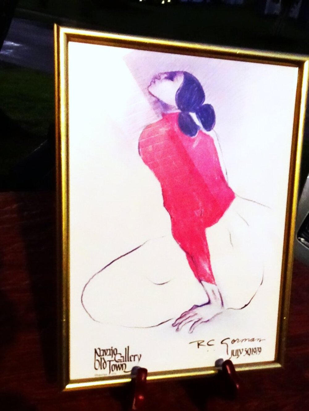 Woman in Pink Blouse - R.C. Gorman Navajo Old Town Gallery July 30,1979